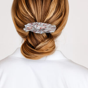 Rugby Scrunchie in White and Red Hair Accessory